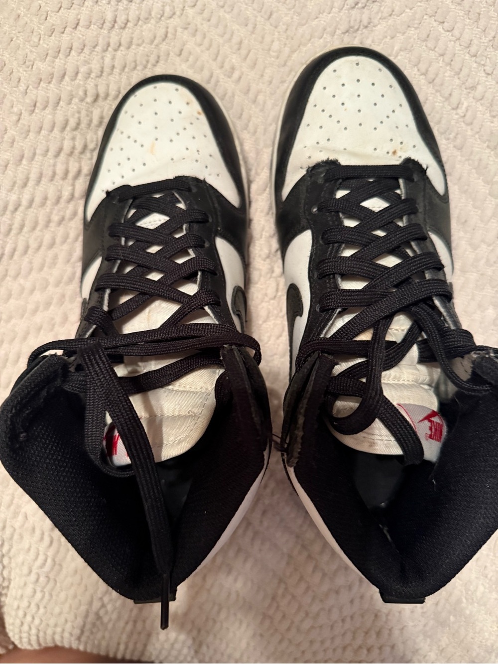 Nike Women's Black and White High-Top Sneakers